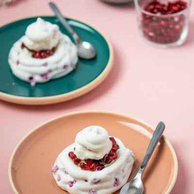 Recette de Pavlovas à la grenade, riz au lait à la fleur d’oranger