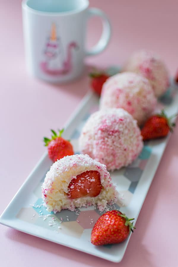 Recette de Riz au lait coco surprise à la fraise