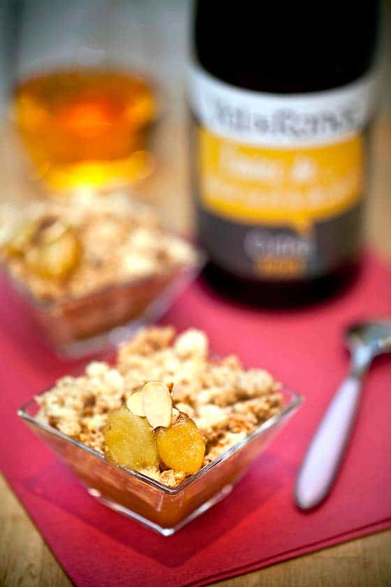 Recette de crumble aux pêches et cidre