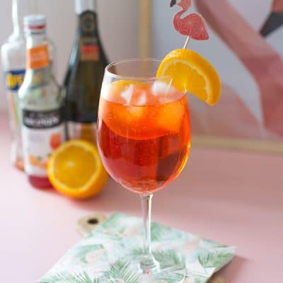 Recette de Cocktail Spritz, au Prosecco Signore Guiseppe et sirop Monin