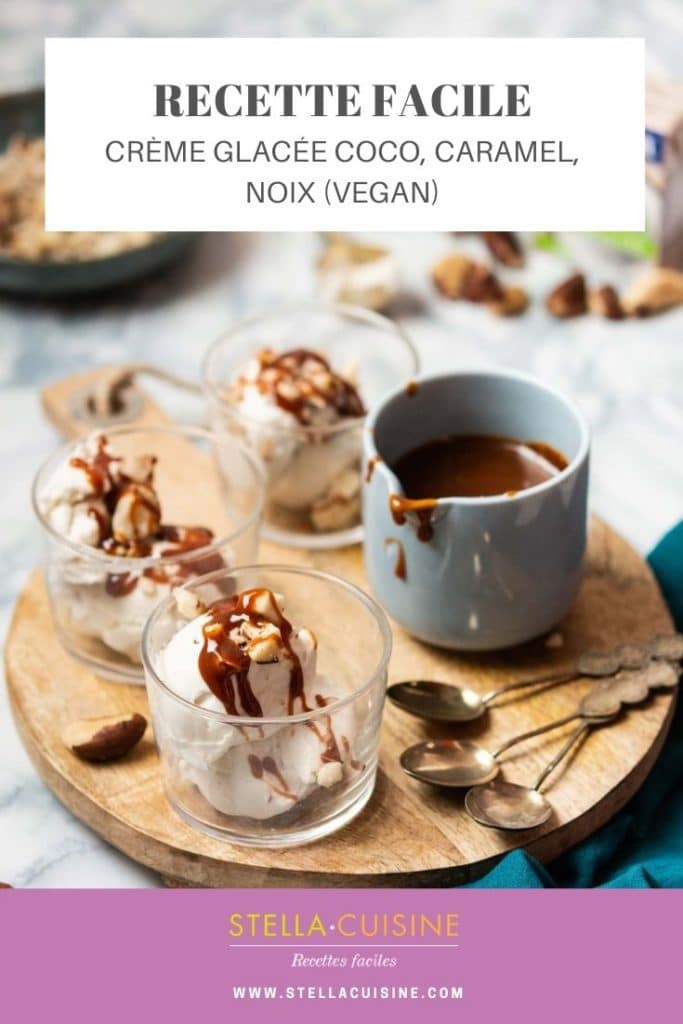 Recette de Crème glacée coco, caramel, noix (vegan)