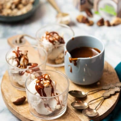 Recette de Crème glacée coco, caramel, noix (vegan)
