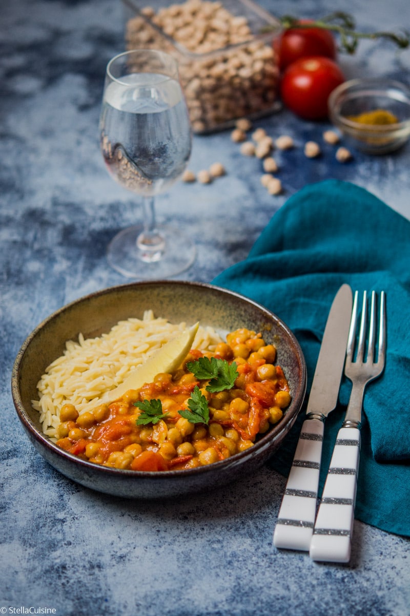 Recette de curry de pois chiches (chana masala), recette légère et saine, recette WW bleu en 2SP.