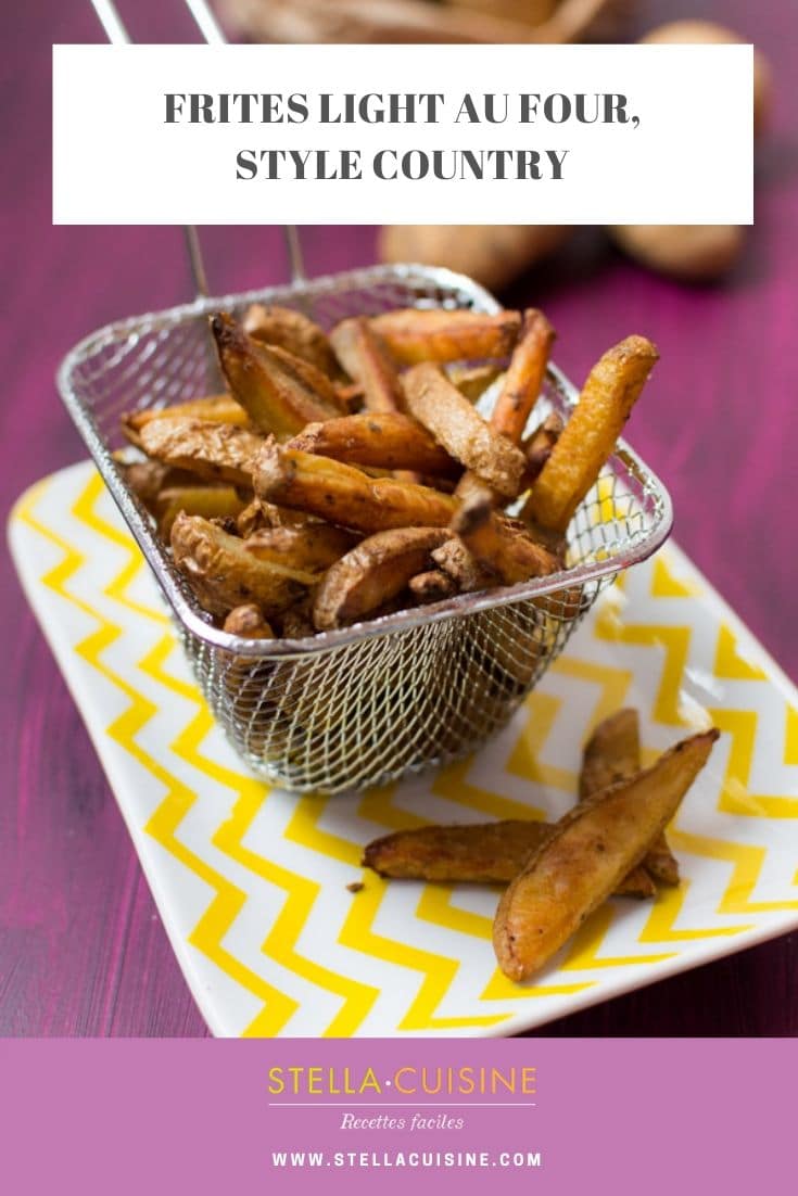 Recette de Frites "country" au four, frites light au four. Une recette simple de frites légères au four !