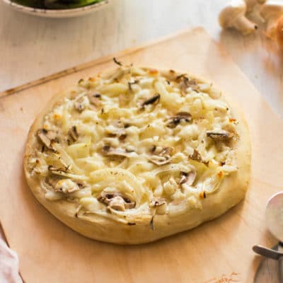Recette de Flammenküche, tarte flambée végétarienne