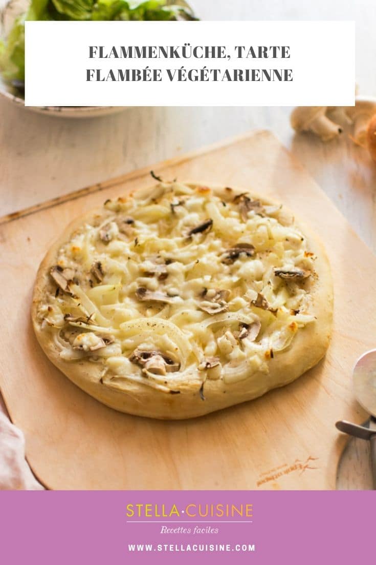 Recette de Flammenküche, tarte flambée végétarienne