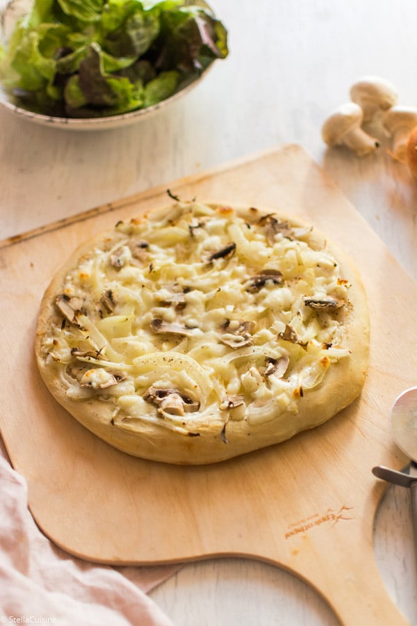 Recette de Flammenküche, tarte flambée végétarienne