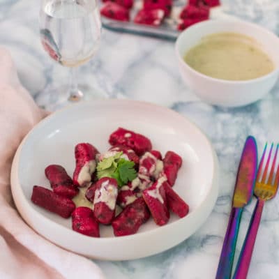 Recette de Gnocchis de betteraves, sauce au bleu