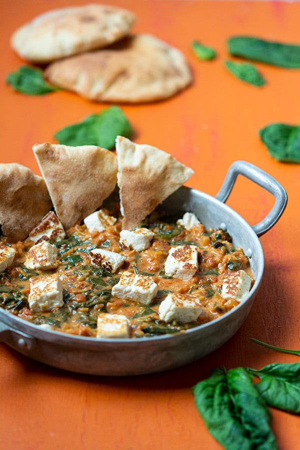 Recette de Palak Paneer (curry d'épinards, avec paneer fait maison)