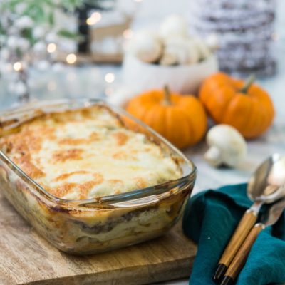 Recette de Noël végétarien : lasagnes potimarron et champignons