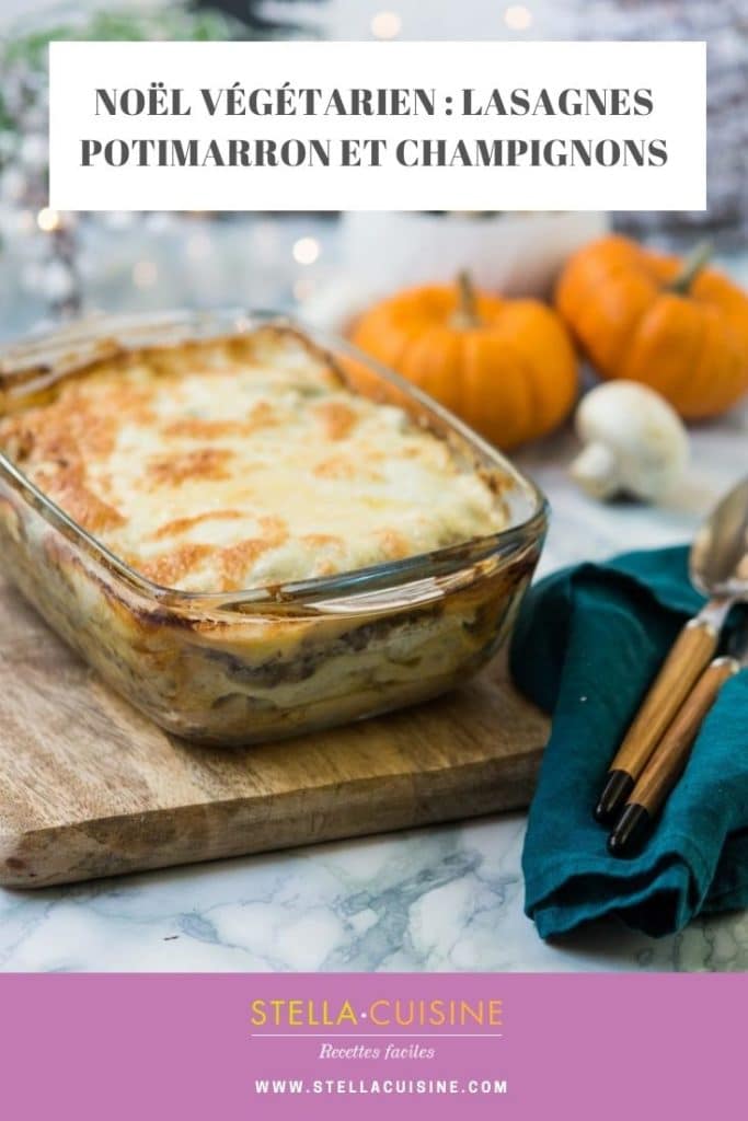 Recette de Noël végétarien : lasagnes potimarron et champignons