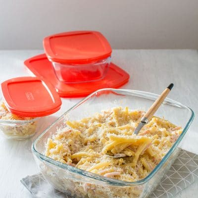 Recette de Macaronis au fromage (Mac'n'cheese), avec les plats Cook & Store de Pyrex. Recette facile, gourmande et régressive.