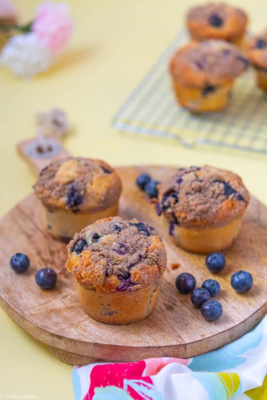 Recette de Muffins myrtilles et crumble (comme chez Starbucks)