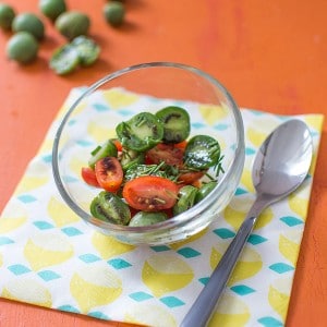 Recette de Salsa de tomates cerises et baby kiwi Nergi à la sauce soja