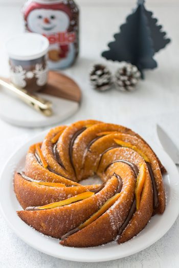 Recette de Bundt cake orange et Nutella, recette facile de couronne de Noël à l'orange et au Nutella !