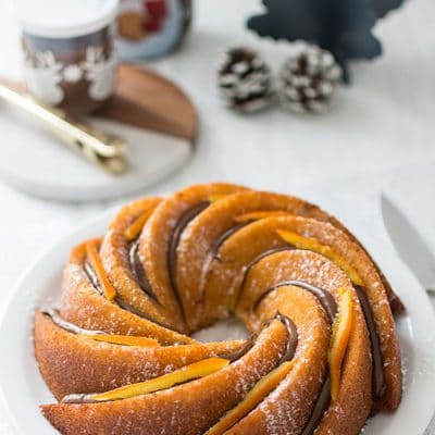 Recette de Bundt cake orange et Nutella, recette facile de couronne de Noël à l'orange et au Nutella !