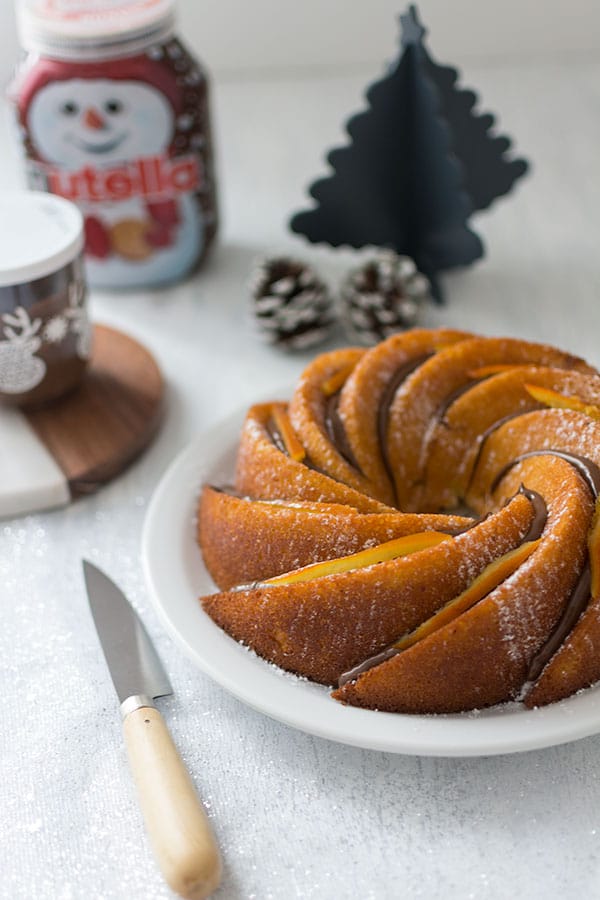 Recette de Bundt cake orange et Nutella, recette facile de couronne de Noël à l'orange et au Nutella !