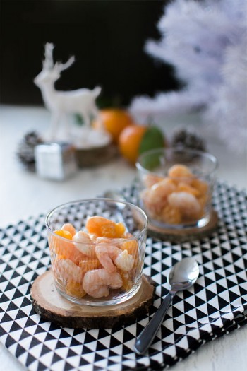 Recette de Noël : Crevettes aux clémentines et à la moutarde