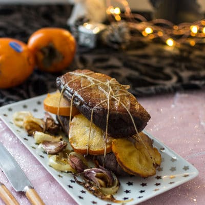 Recette de Magret de canard rôti au Kaki Persimon
