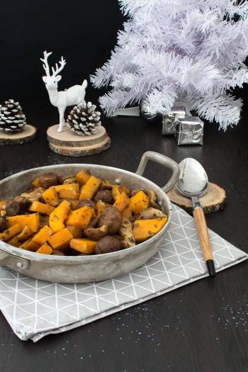 Recette de Noël : poêlée de marrons, champignons, courge butternut