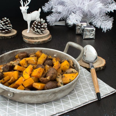 Recette de Noël : poêlée de marrons, champignons, courge butternut