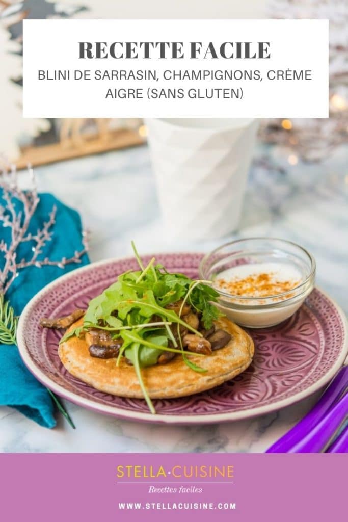 Noël végétarien : Blini de sarrasin, champignons, crème aigre (sans gluten)