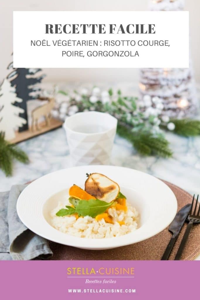 Recette de Noël végétarien : risotto de butternut, poire et gorgonzola