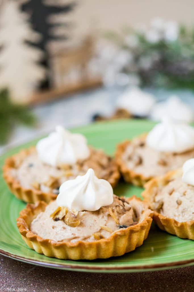 Noël végétarien : Tartelettes Mont-Blanc (crème de marrons, myrtilles...)