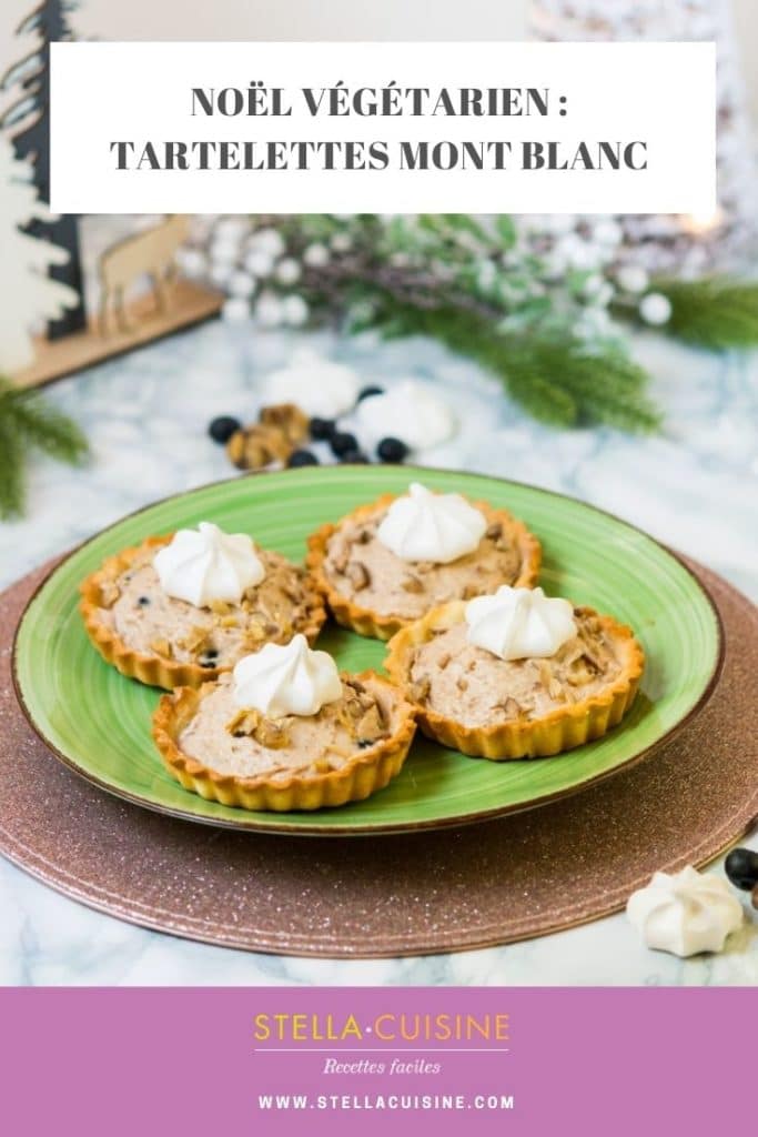 Noël végétarien : Tartelettes Mont-Blanc (crème de marrons, myrtilles...)