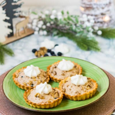 Noël végétarien : Tartelettes Mont-Blanc (crème de marrons, myrtilles...)