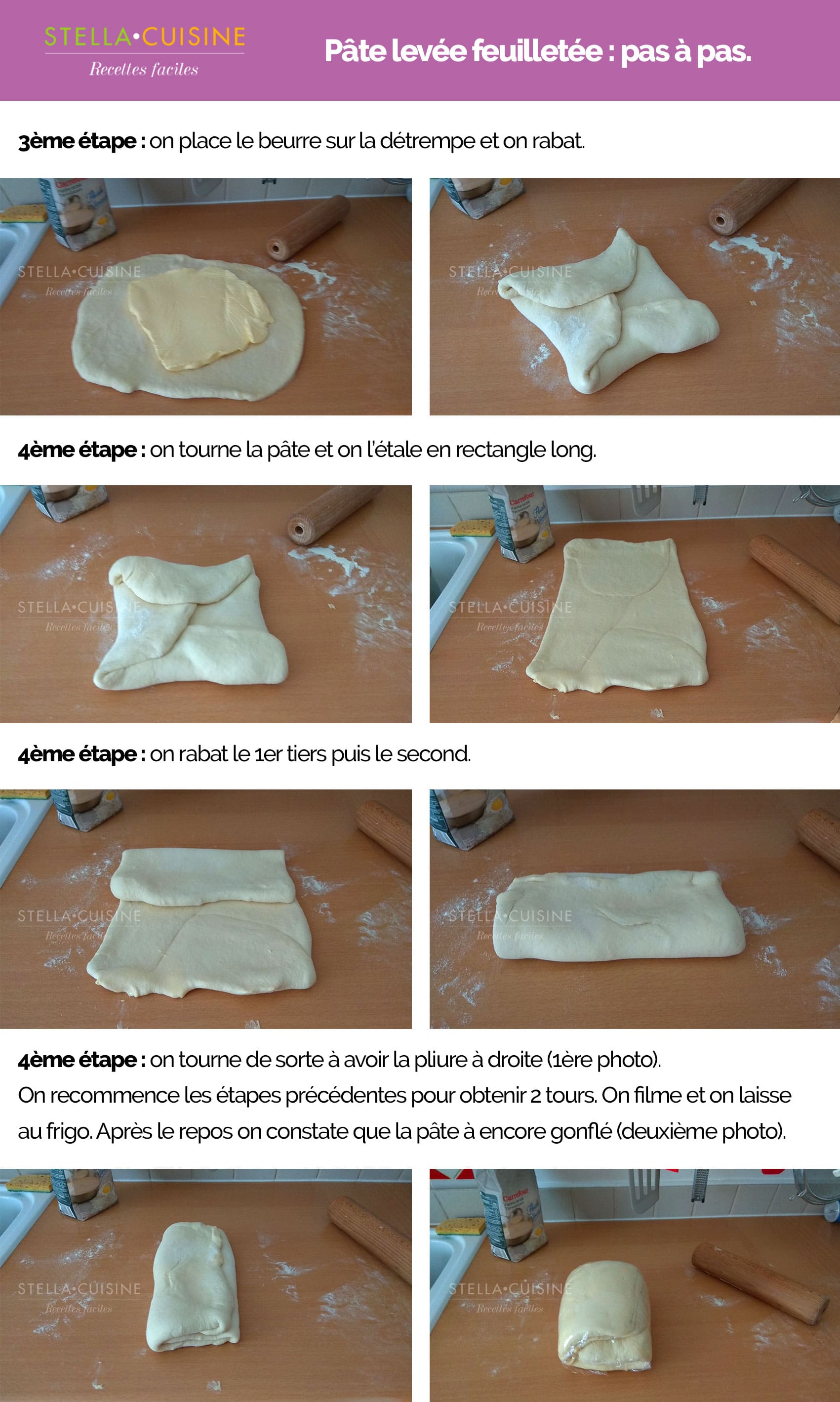 Recette de pâte levée feuilletée pour viennoiseries, croissants, pains au chocolat... Recettes