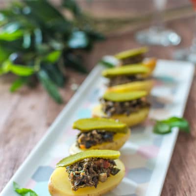 Recette de Pommes de terre primeur à la tapenade pour l'apéritif