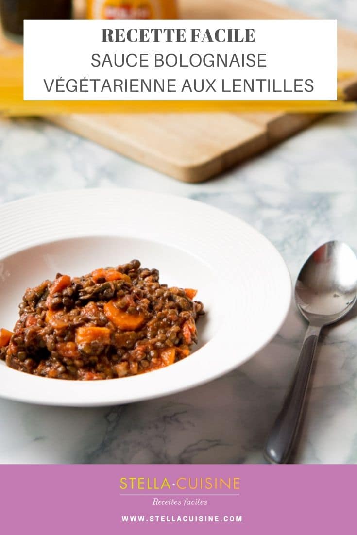 Recette de Sauce bolognaise végétarienne aux lentilles (vegan)