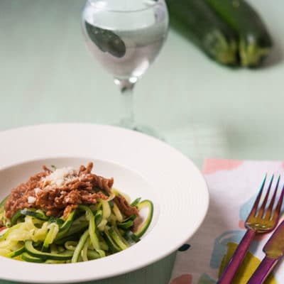 Recette de Spaghettis de courgettes à la bolognaise