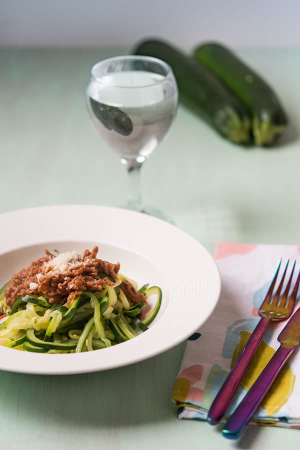 Recette de Spaghettis de courgettes à la bolognaise