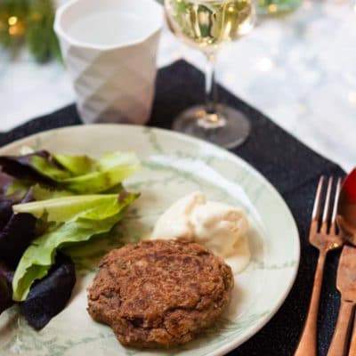 Recette de Noël végétarien : steak veggie et glace moutarde