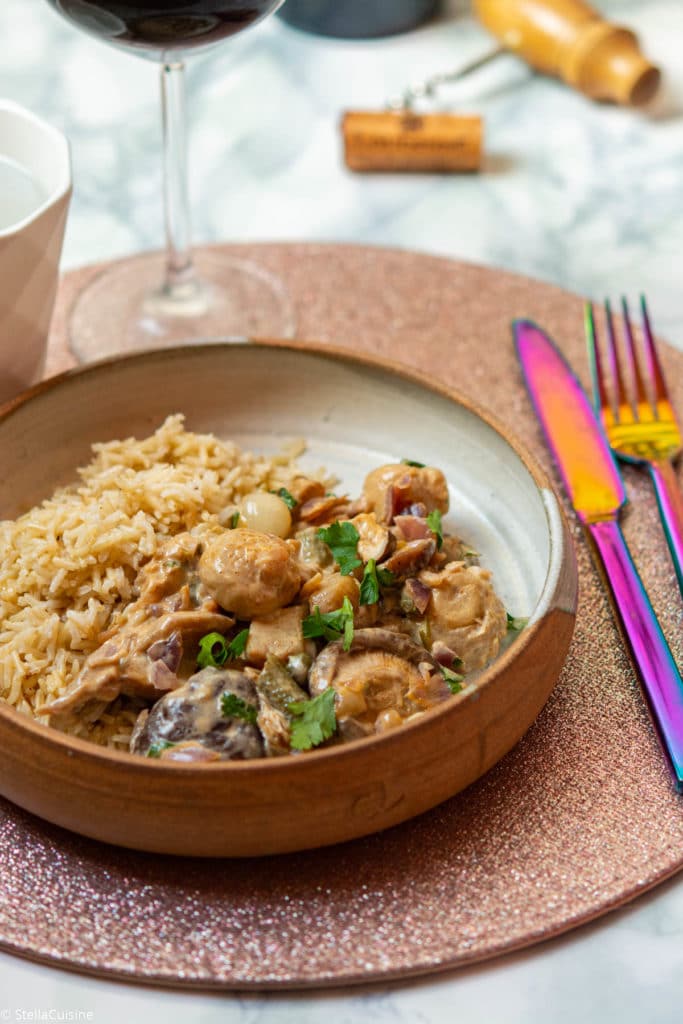 Recette de Stroganoff aux champignons et Château Loudenne Médoc 2018