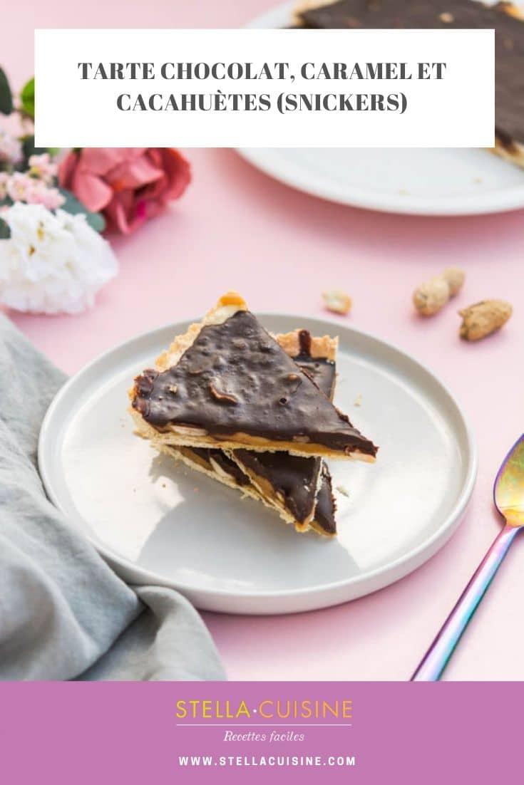 Recette de Tarte chocolat, caramel et cacahuètes (façon Snickers)