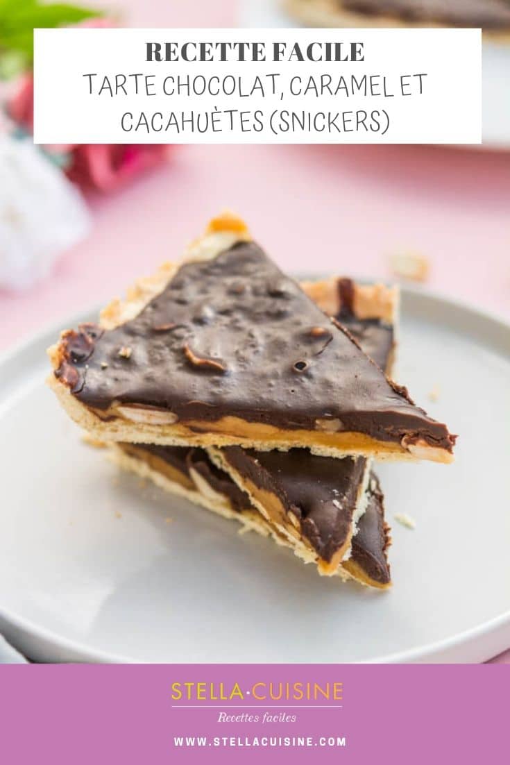 Recette de Tarte chocolat, caramel et cacahuètes (façon Snickers)