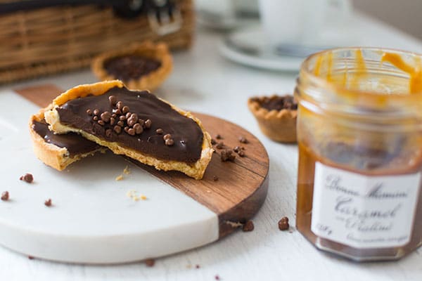 Recette de Tartelettes chocolat et caramel avec Bonne Maman