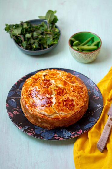 Recette facile de Pâques, recette végétarienne pour paques : Tourte de Pâques aux pois sucrés, feta et menthe ! Idéal avec une salade, en entrée ou en plat principal, avec les pois sucrés C'ZON !