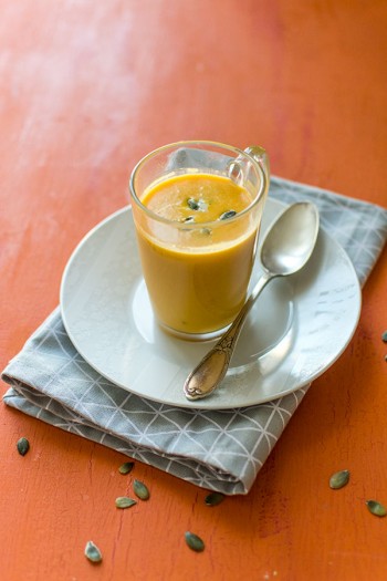 Recette de Velouté de courge butternut au Roquefort {Moulinex Cuisine Companion}