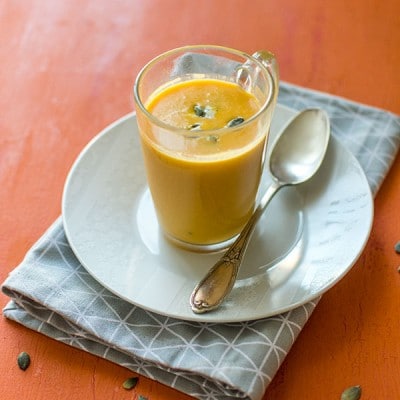 Recette de Velouté de courge butternut au Roquefort {Moulinex Cuisine Companion}