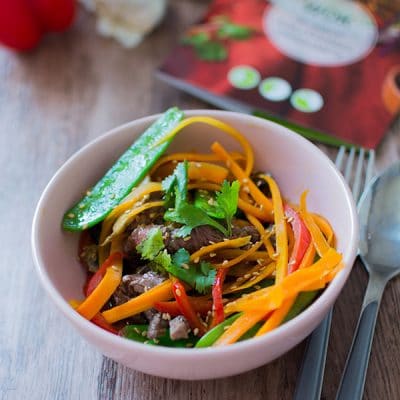 Recette de Wok de Bœuf aux légumes croquants {Panier Cuistot par Carrefour Ooshop}