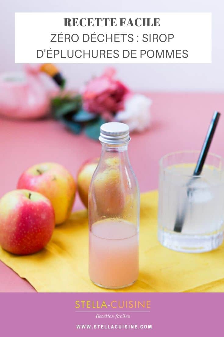 Recette Zéro déchets : sirop d'épluchures de pommes. Recette anti gaspi avec des épluchures de pommes, des trognons de pommes pour un sirop rafraîchissant !