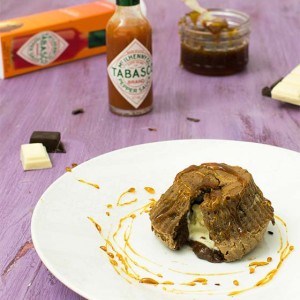 Recette de coulant aux deux chocolat et tabasco