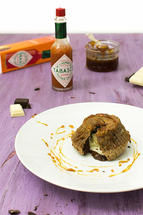 Recette de coulant aux deux chocolat et tabasco